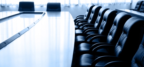 Conference table and chairs in meeting room